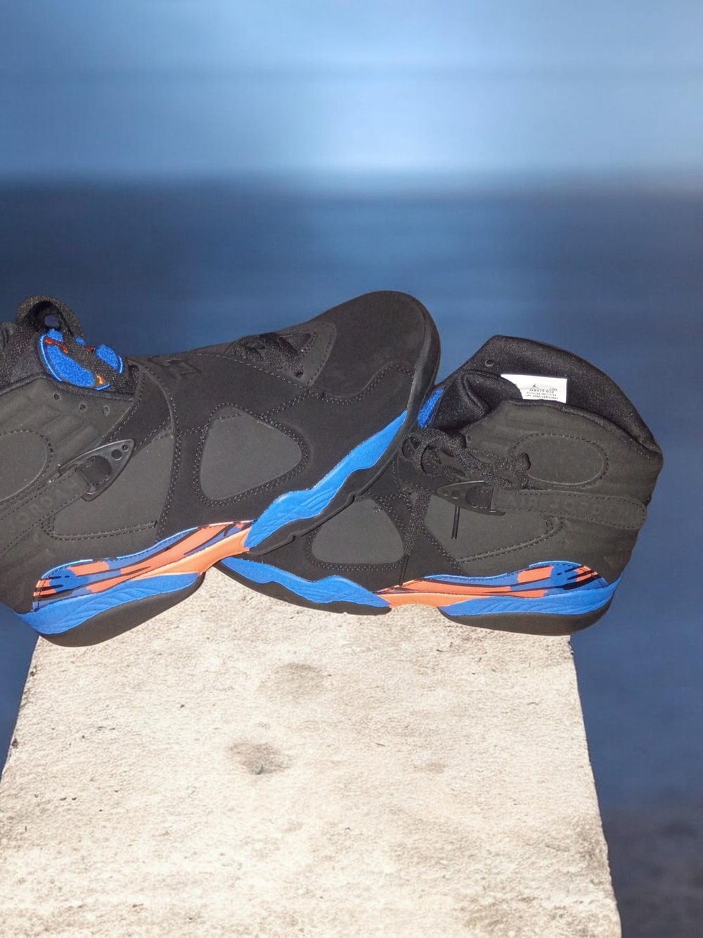 Jordan Mens Black Blue Orange Athletic Sneakers